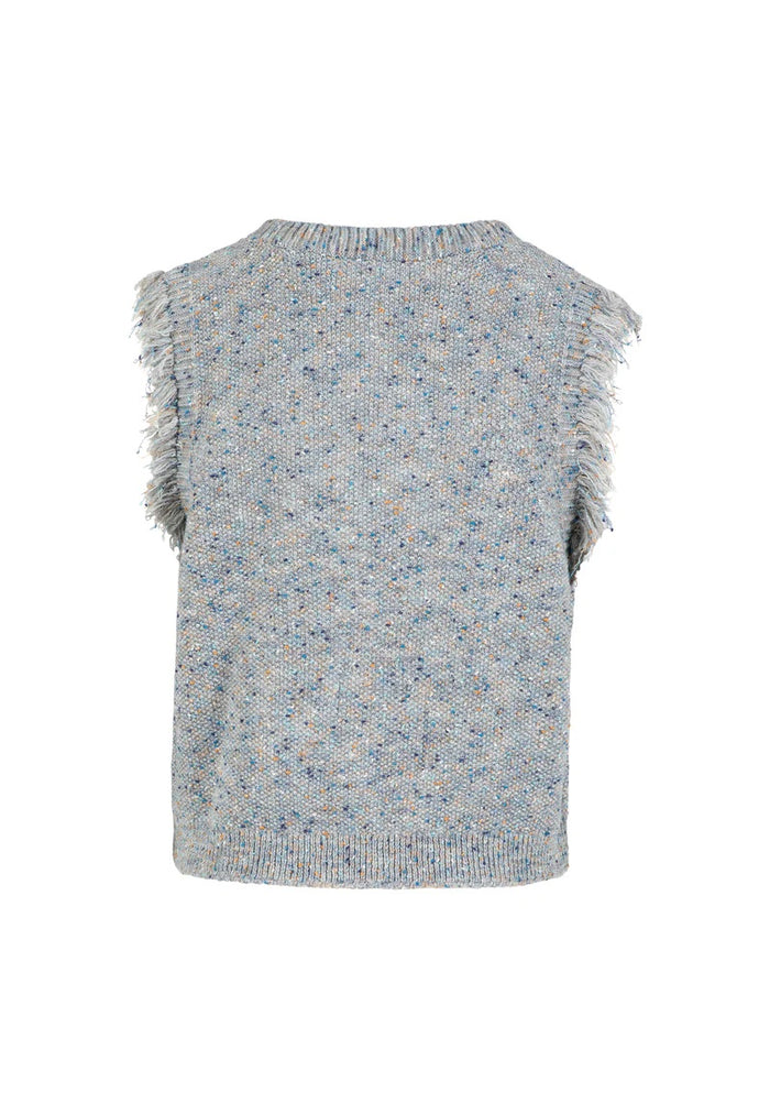 Coster Copenhagen Fringed Knitted Vest Grey Metallic Mix