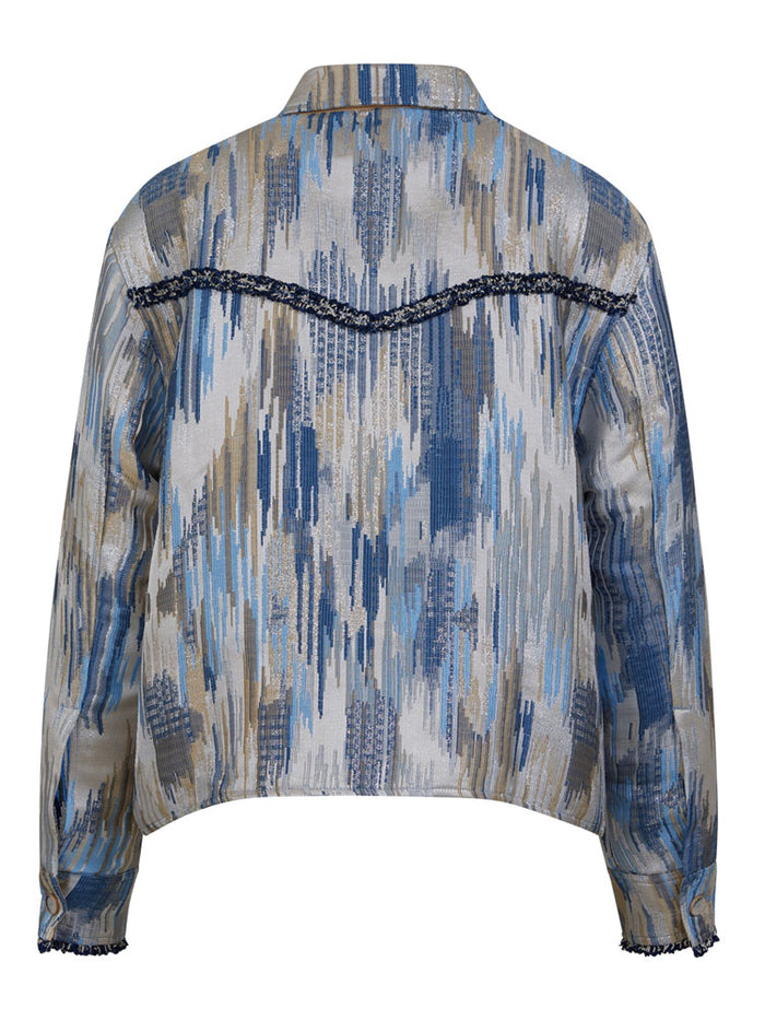Coster Copenhagen Jacquard Jacket Cream & Blue Glitter