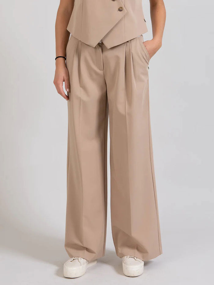 Coster Copenhagen Petra Wide Leg Trousers Beige Sand