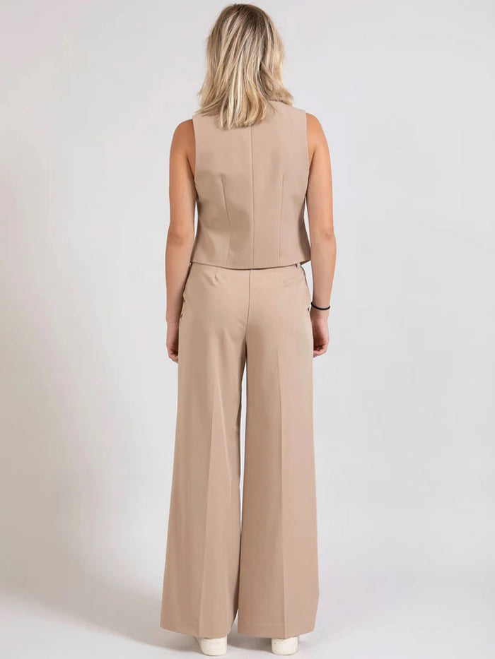 Coster Copenhagen Petra Wide Leg Trousers Beige Sand