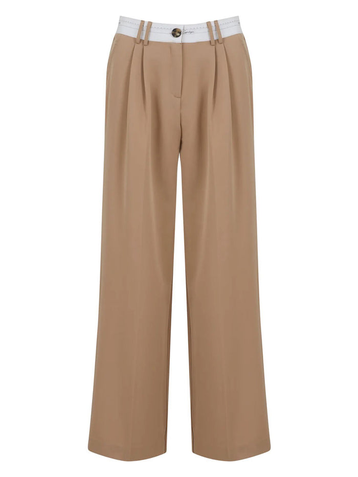 Coster Copenhagen Petra Wide Leg Trousers Beige Sand