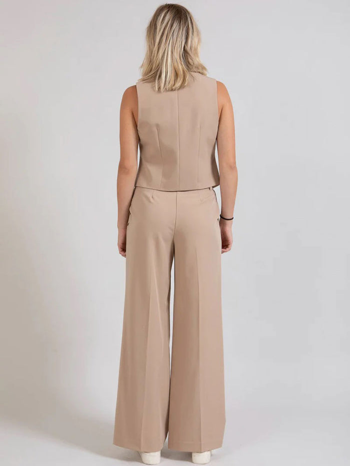 Coster Copenhagen Waistcoat with Asymmetrical Closure Beige Sand