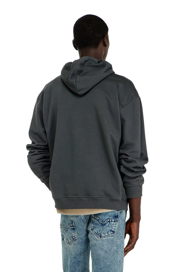 Cotton hoodie with flock and crack print