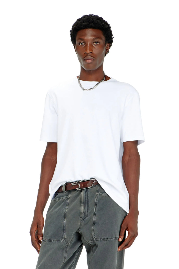 Cotton-interlock T-shirt with logo embroidery