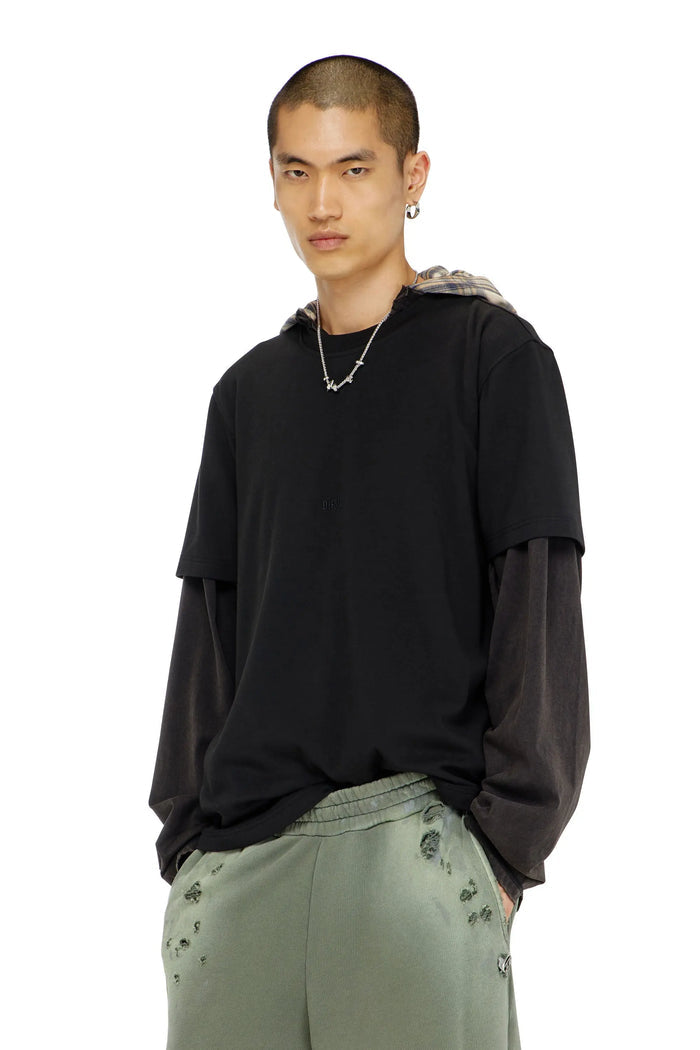 Cotton-interlock T-shirt with logo embroidery