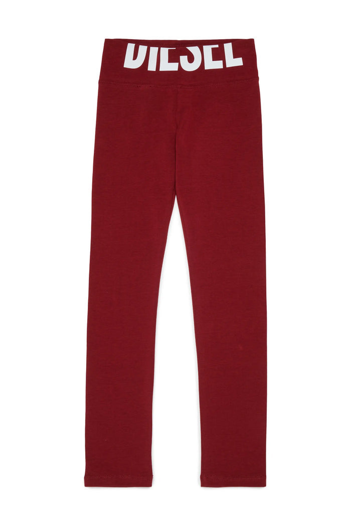 Cotton leggings with cut-off logo