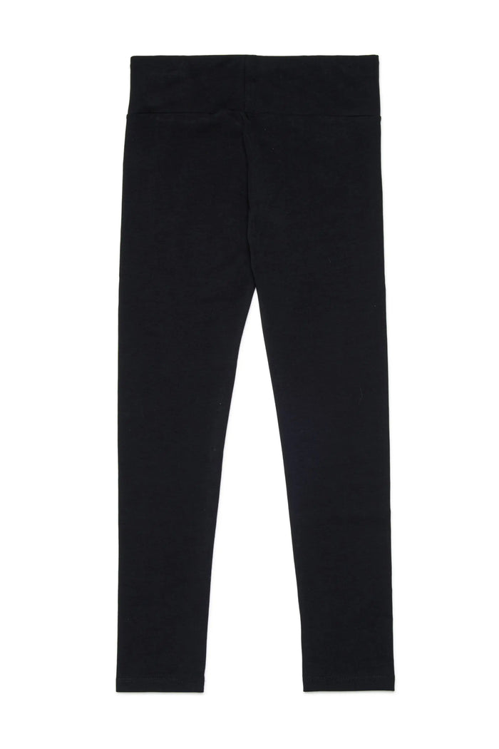 Cotton leggings with cut-off logo