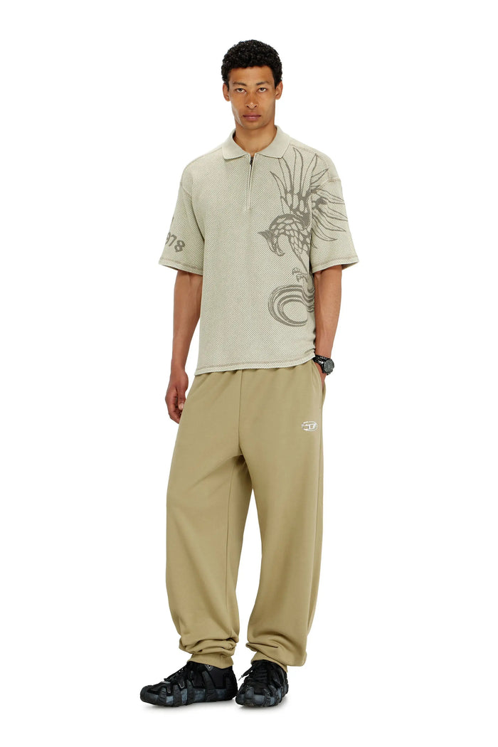Cotton pants with metallic Oval D
