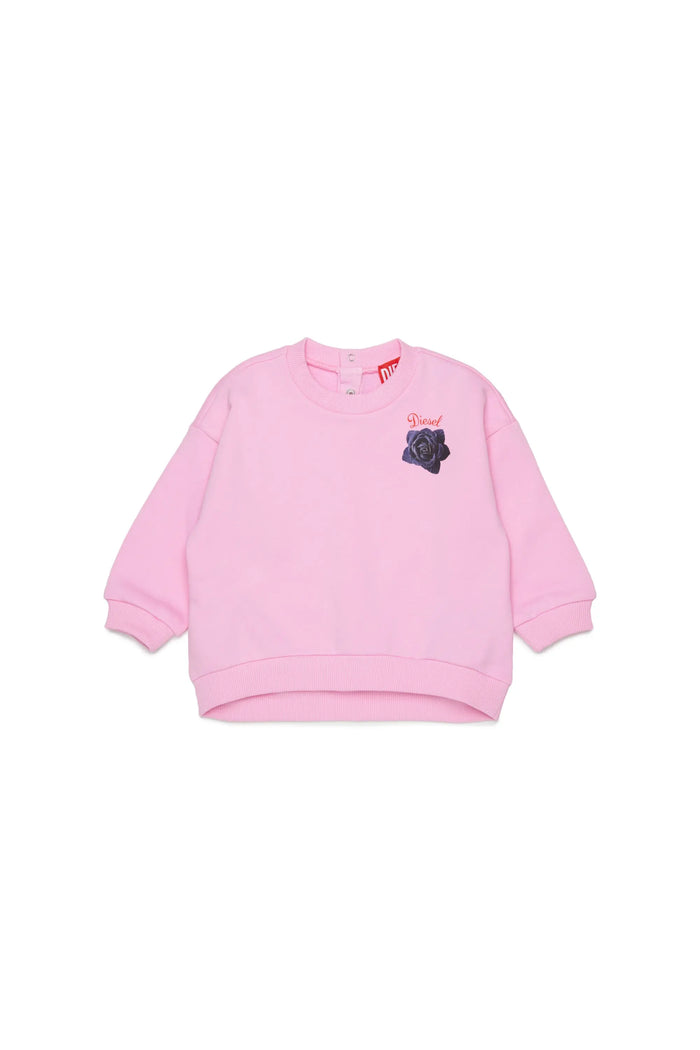 Cotton sweatshirt with rose print