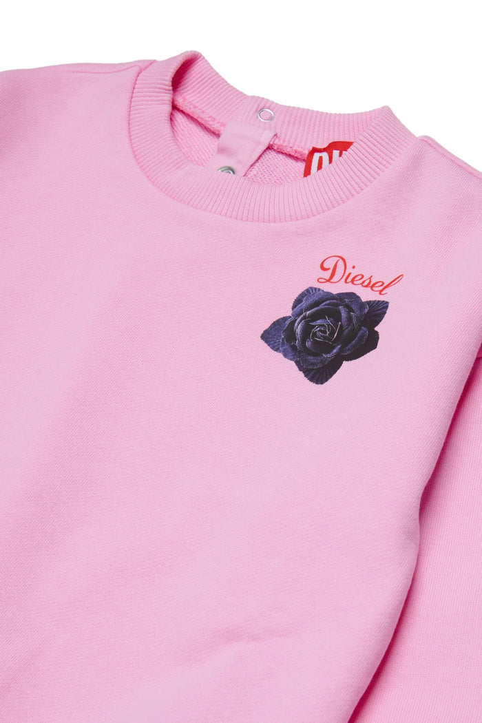 Cotton sweatshirt with rose print