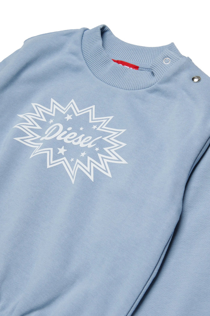 Cotton sweatshirt with starburst logo print
