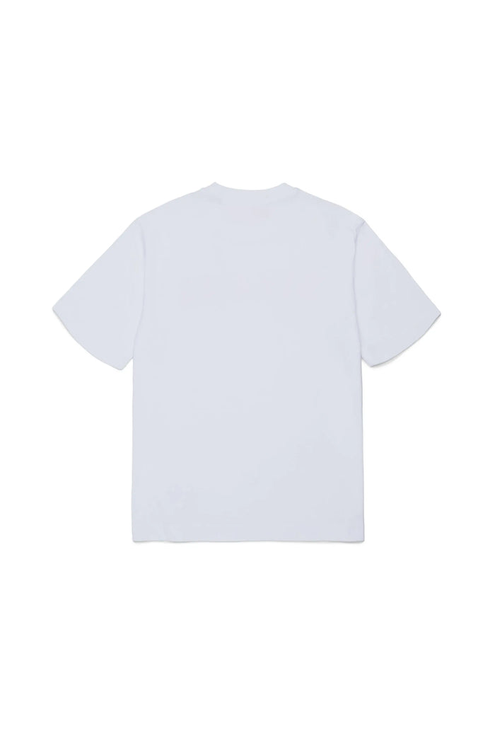 Cotton T-shirt with frayed-effect logo