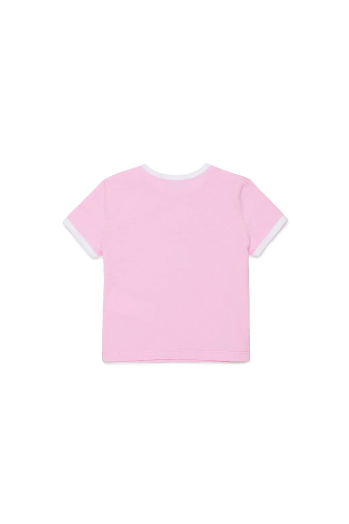 Cotton T-shirt with glitter-effect logo