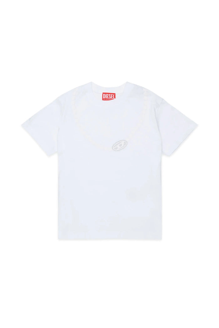 Cotton T-shirt with necklace print