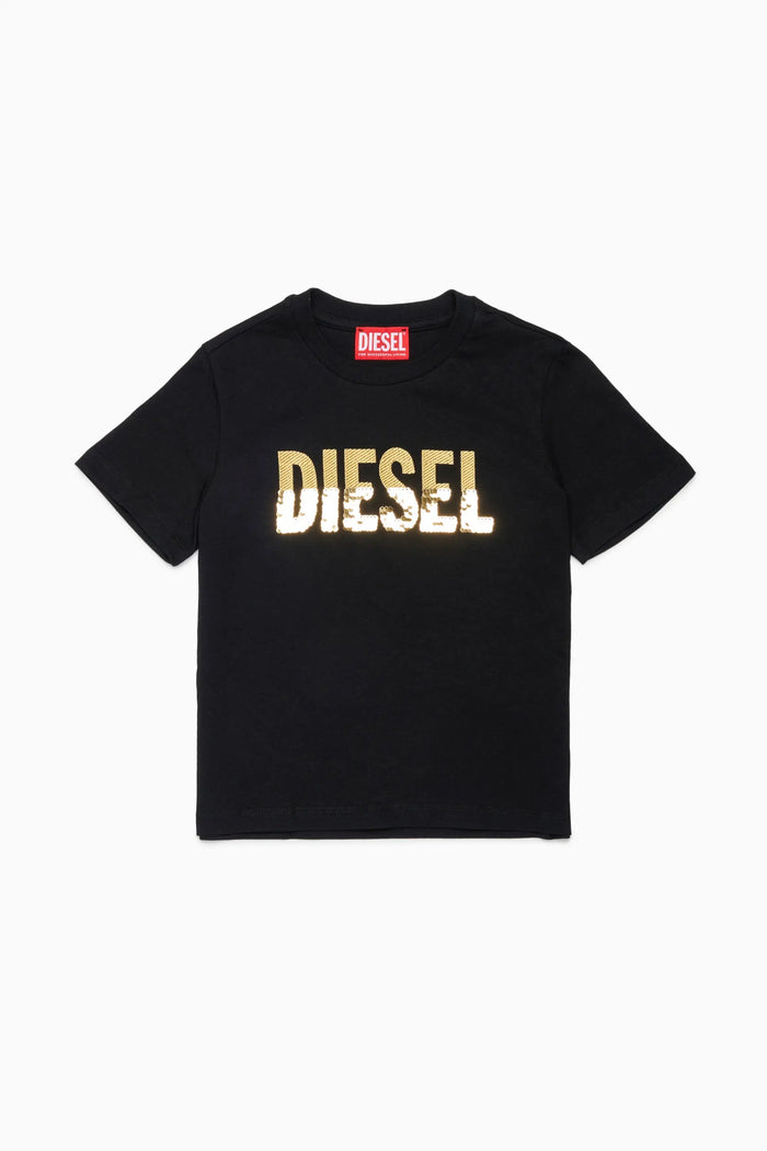Cotton T-shirt with sequin logo