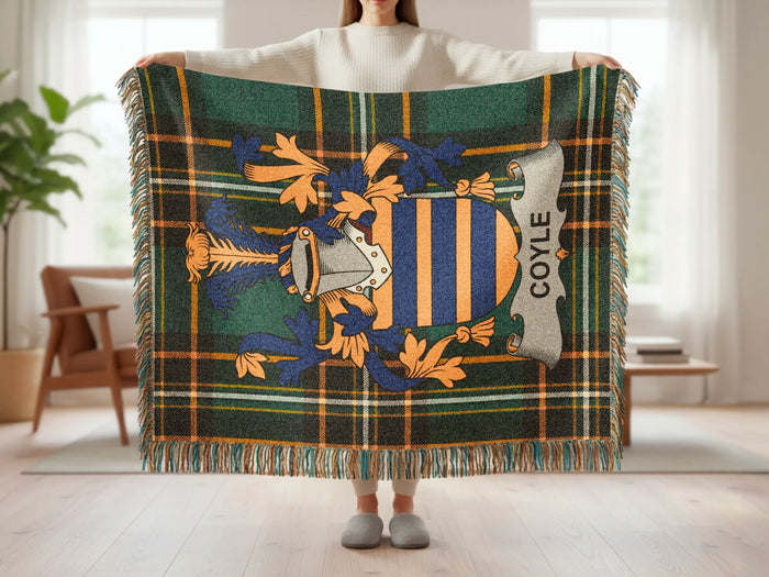 Feature panel for the Coyle 100% cotton woven blanket.