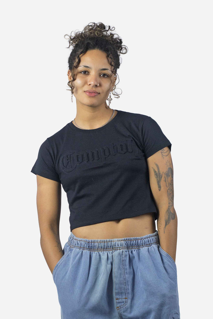 Cropped Compton Relevo 3D Preto - COMPTON