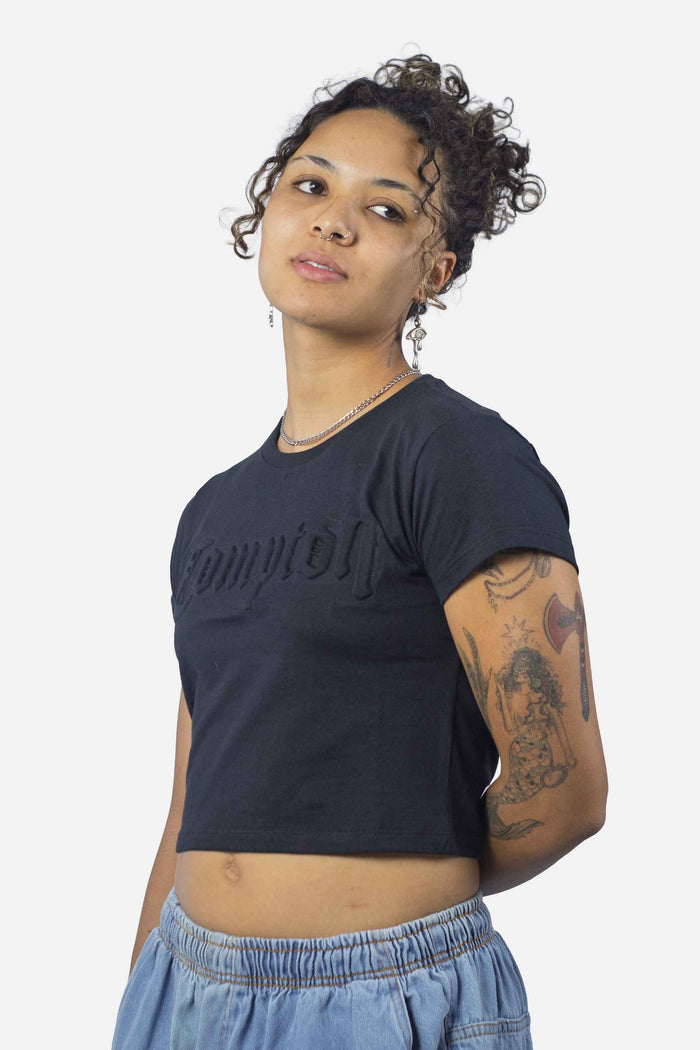 Cropped Compton Relevo 3D Preto - COMPTON