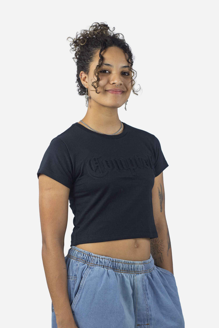 Cropped Compton Relevo 3D Preto - COMPTON