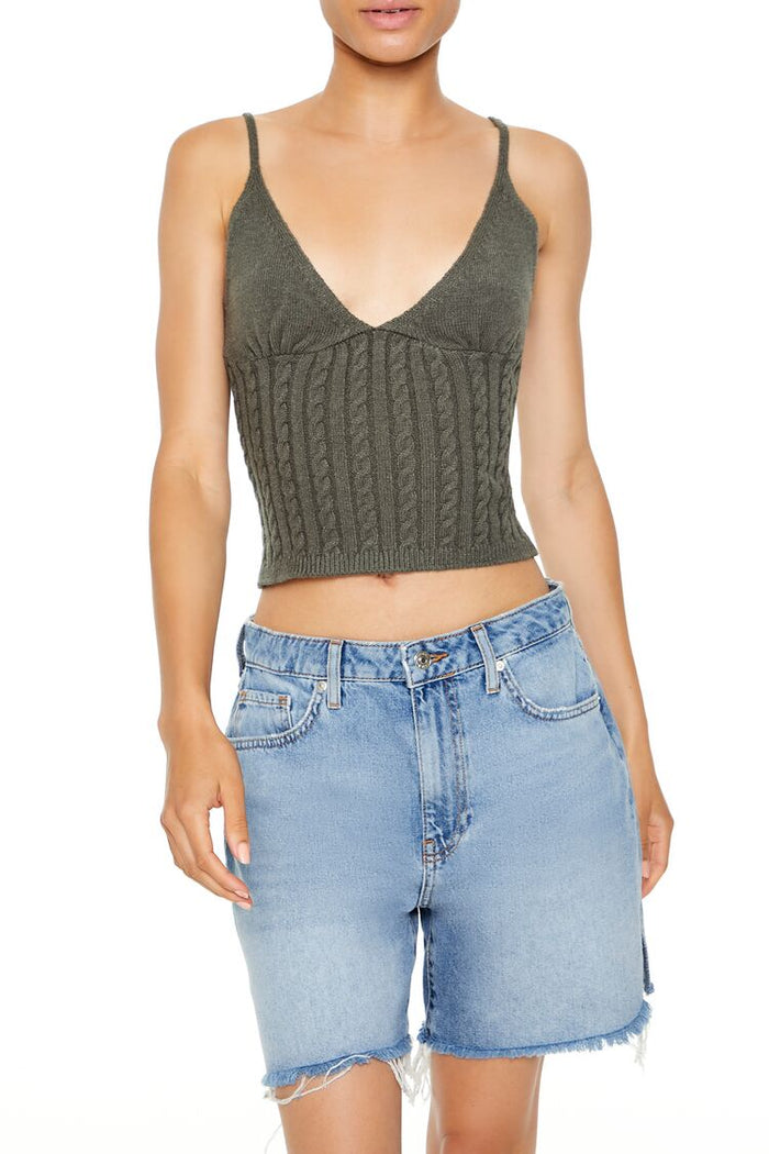 Cropped Sweater-Knit Cami