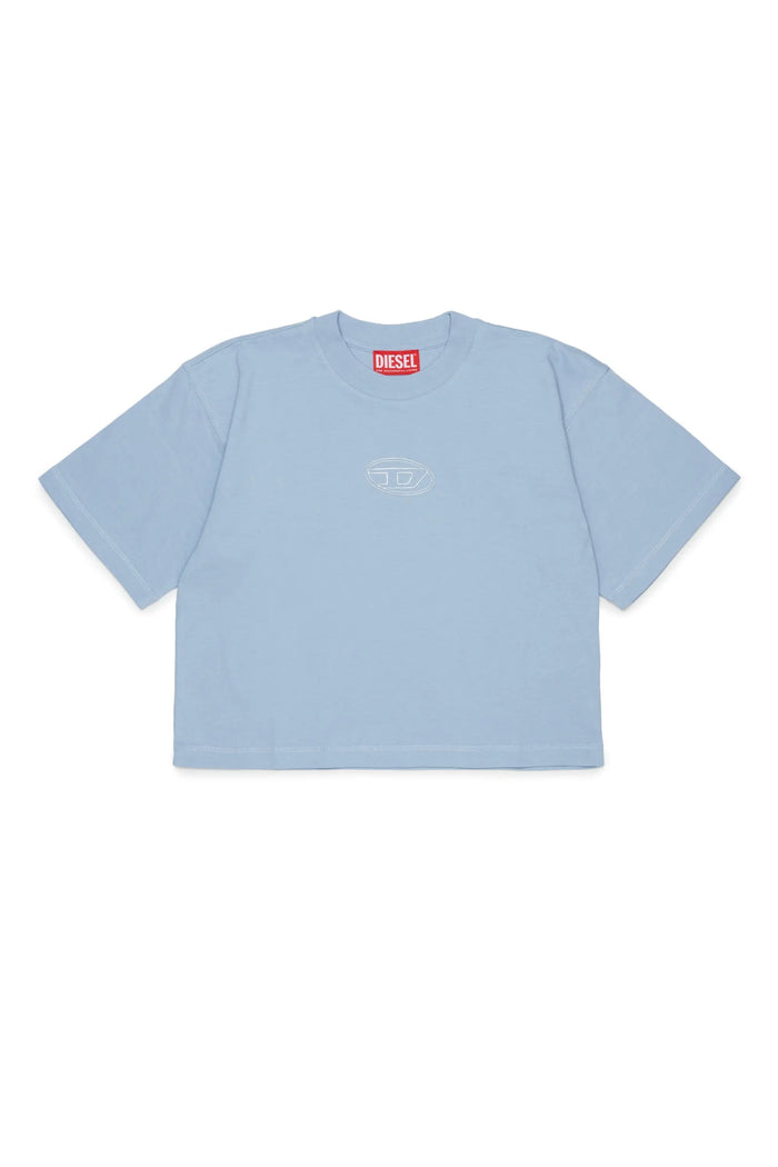 Cropped T-shirt with Oval D logo