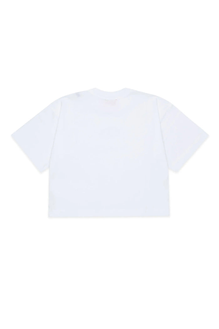 Cropped T-shirt with Oval D logo