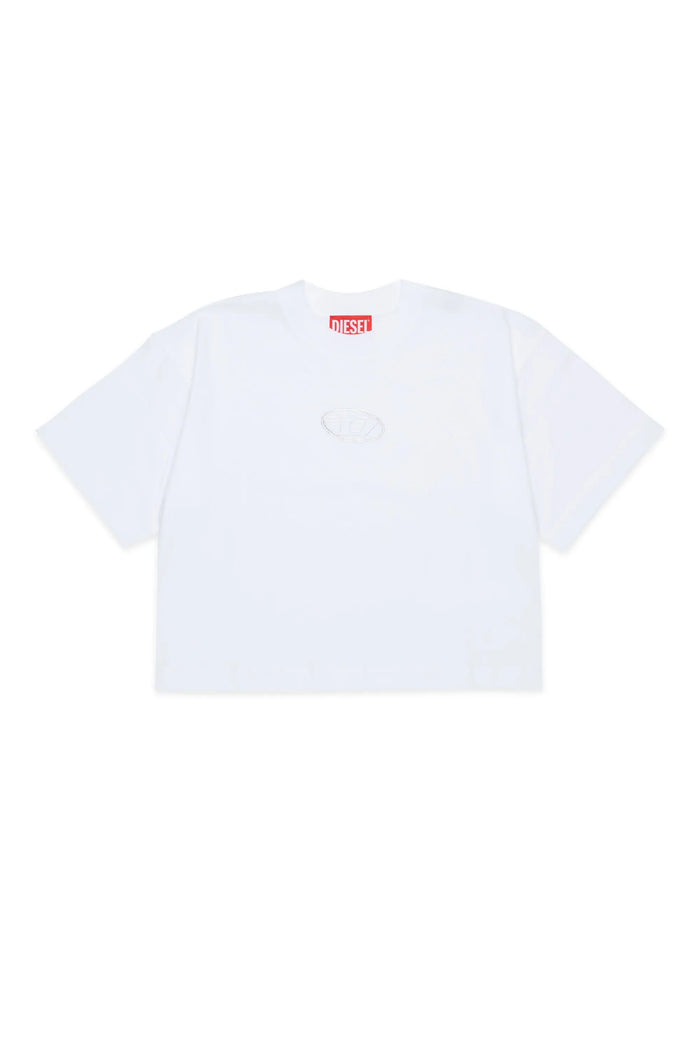 Cropped T-shirt with Oval D logo
