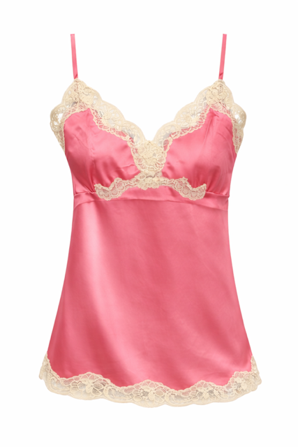 Cross Lace Front Cami  - Cameo Pink