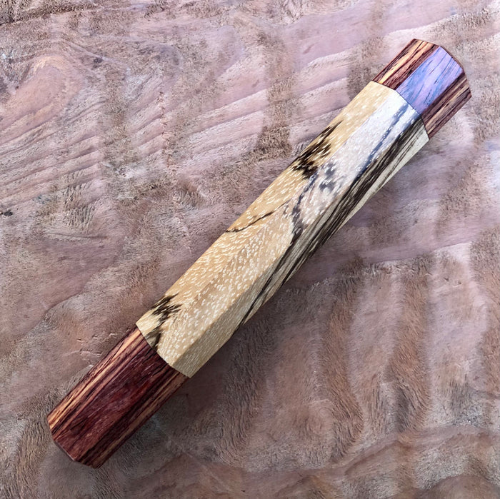Custom Japanese Knife handle (wa handle)  for 165-210mm  - Zebrawood and cocobolo