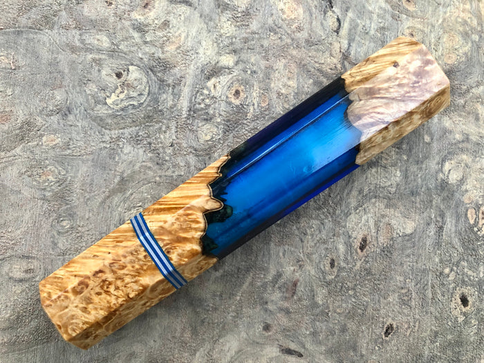 Custom Japanese Knife handle (wa handle) for 165-210mm : Box elder burl hybrid