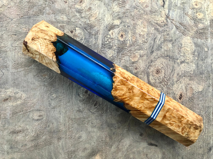 Custom Japanese Knife handle (wa handle) for 165-210mm : Box elder burl hybrid