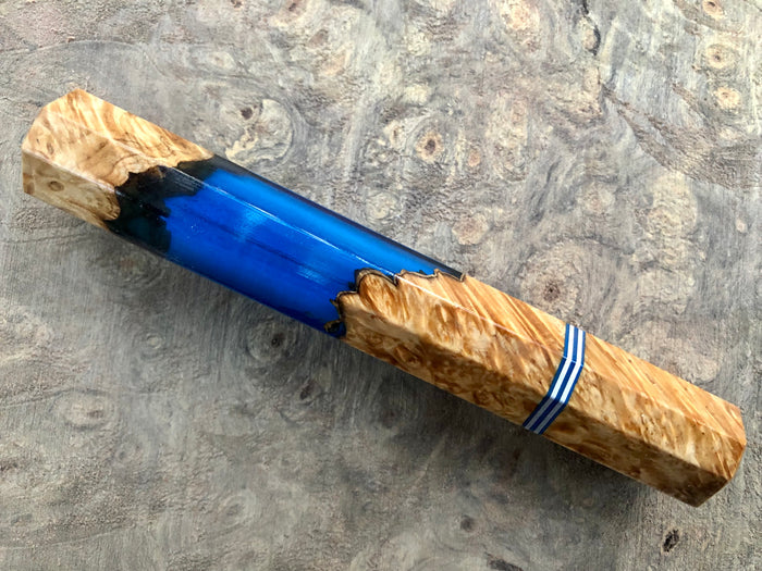 Custom Japanese Knife handle (wa handle) for 165-210mm : Box elder burl hybrid