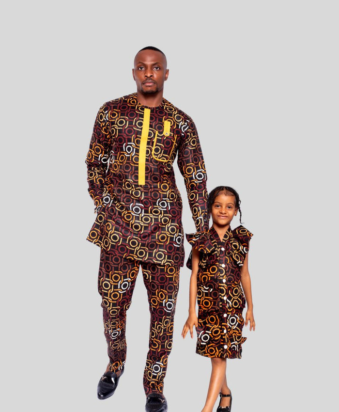 Daddy & Daughter Togetherness Bundle in Geometric African Print