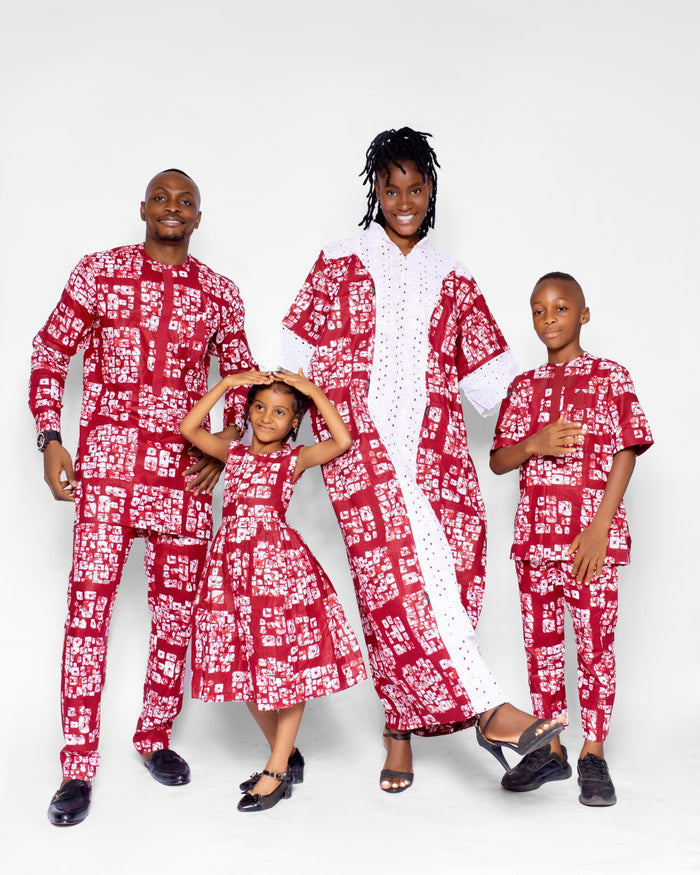Daddy & Daughter Togetherness Bundle in Red and White African Print