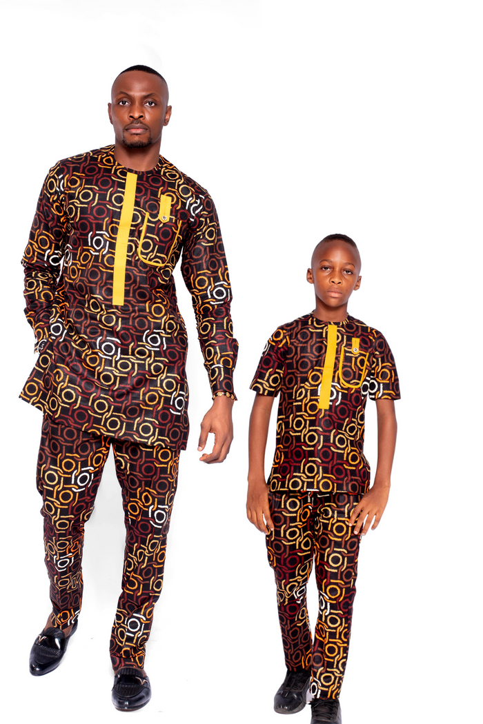 Daddy & Son Holiday Togetherness Bundle in Geometric Print