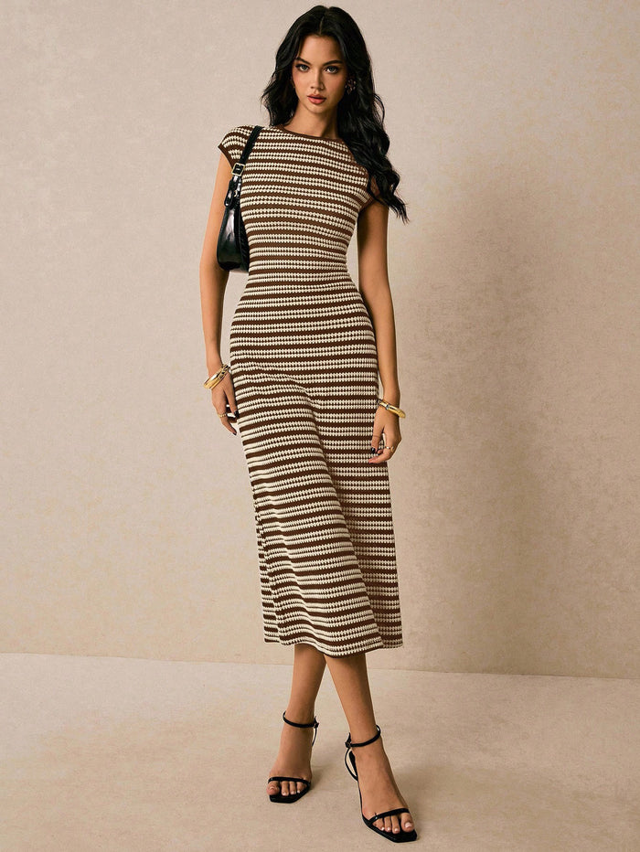 Dahlia Midi Dress - Brown