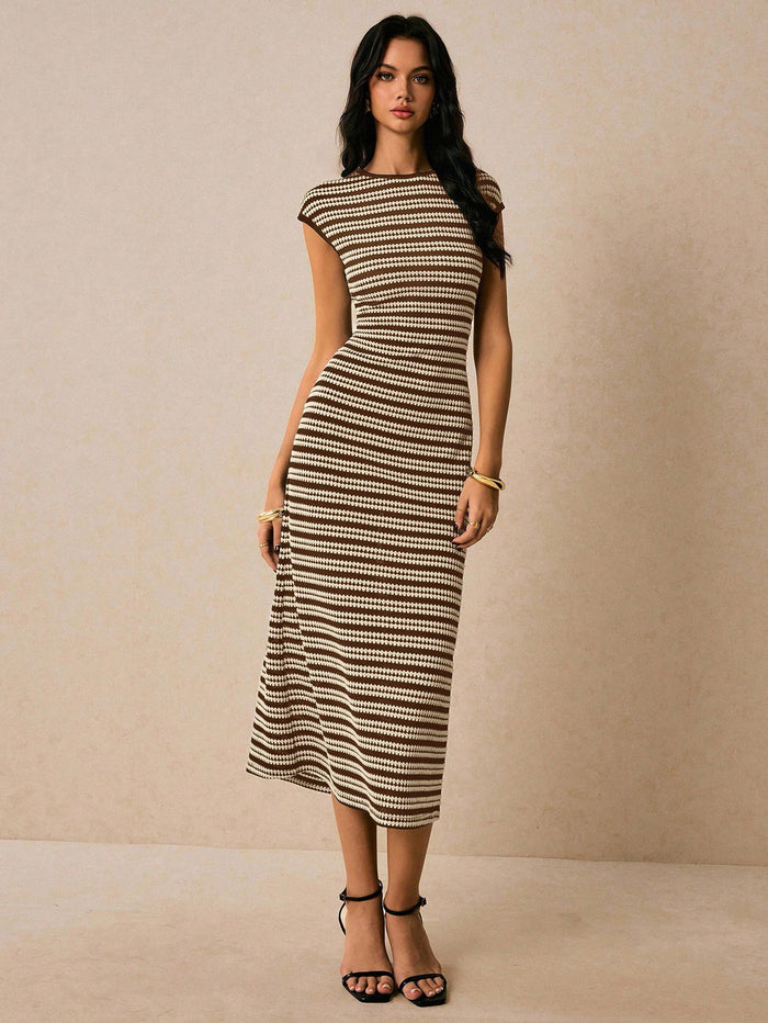 Dahlia Midi Dress - Brown