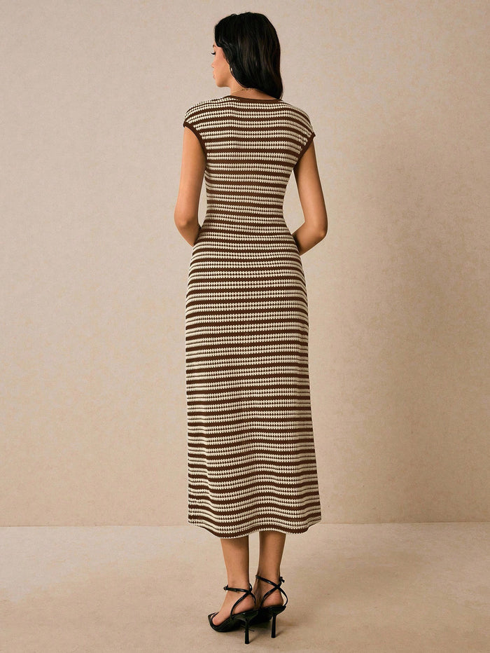 Dahlia Midi Dress - Brown
