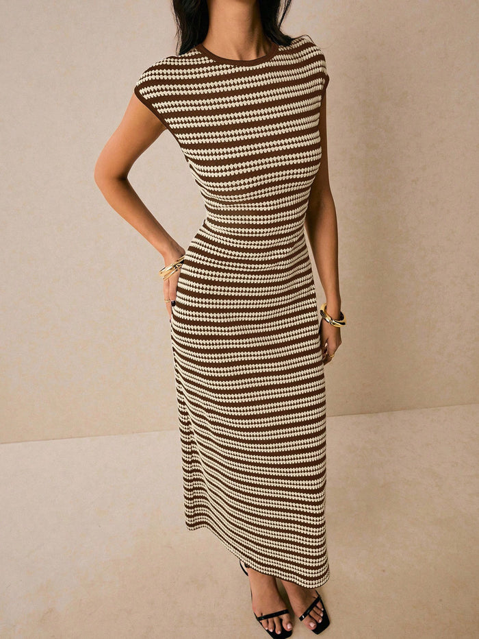 Dahlia Midi Dress - Brown