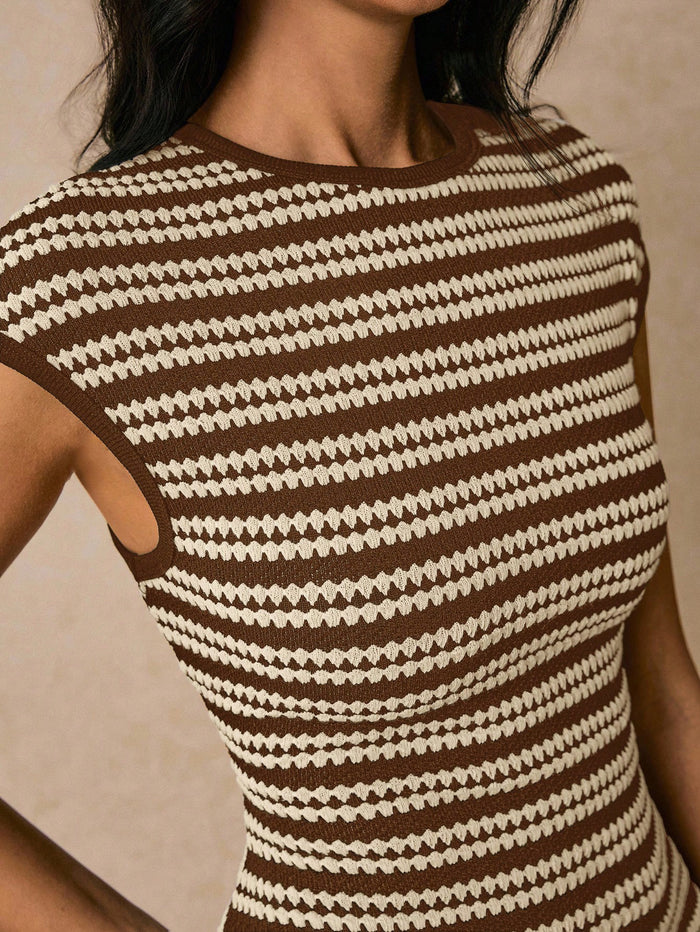 Dahlia Midi Dress - Brown