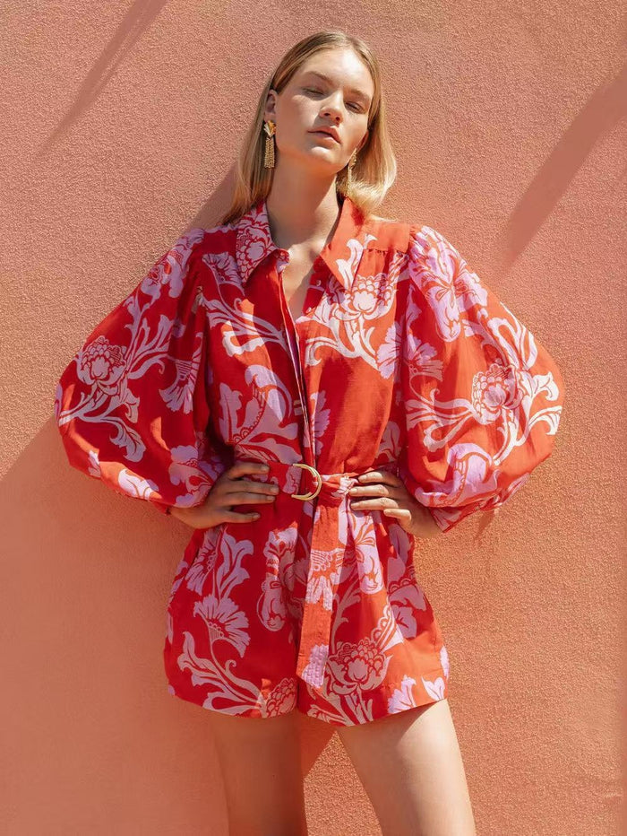 Dahna Romper - Red