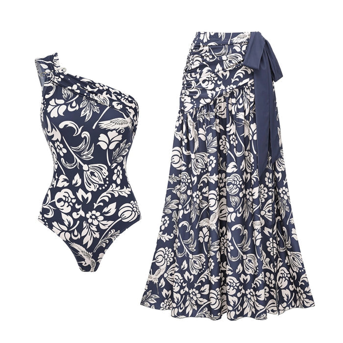 Dark Tide Swimsuit Set  - Navy Blue