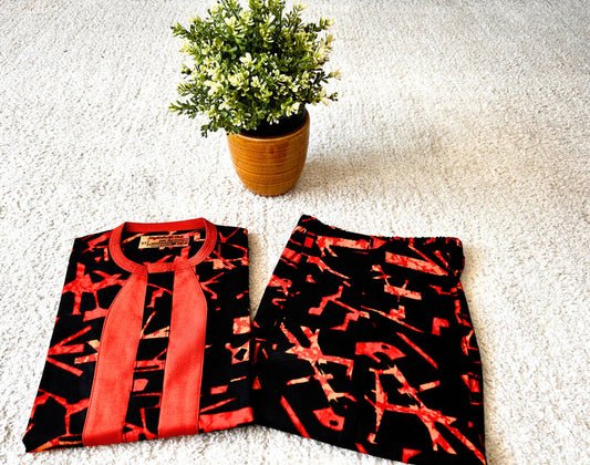 Demi Boys African Co-Ord Set (in Fall Colors African Print)