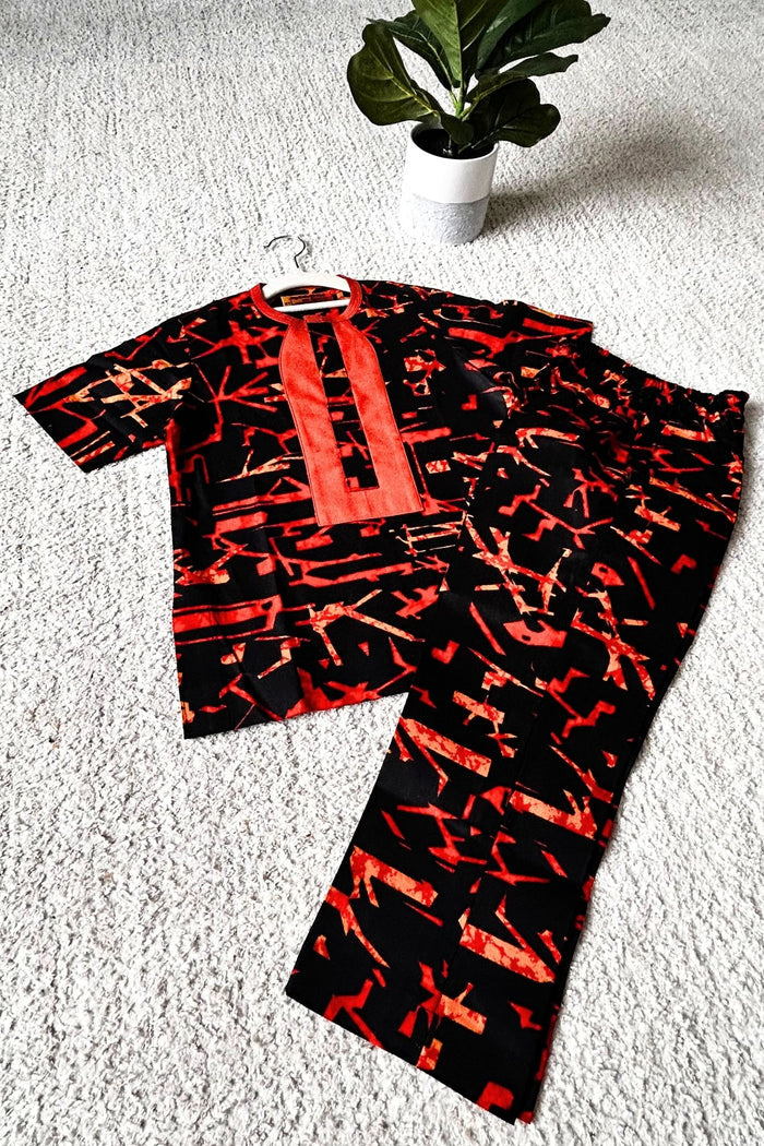 Demi Boys African Co-Ord Set (in Fall Colors African Print)