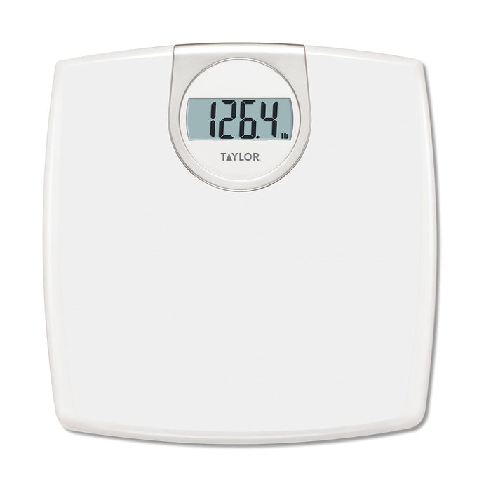 Taylor digital bathroom scale white textured finish with LCD display