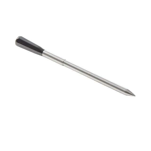 Stainless steel thermometer probe with black handle