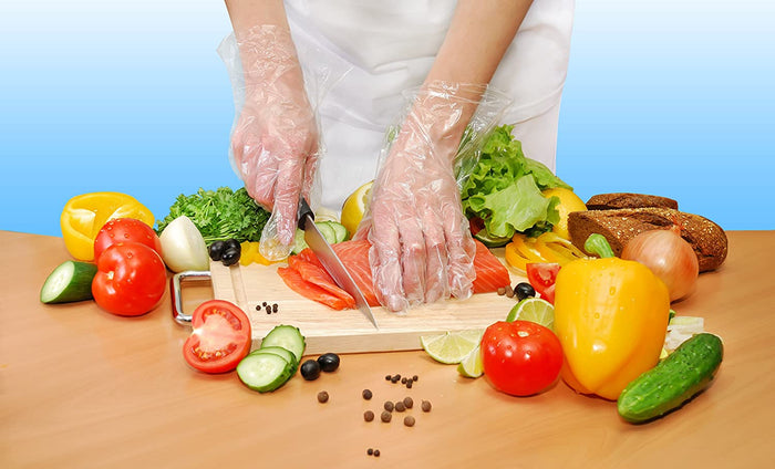 Disposable PE Plastic Gloves / BPA - Rubber - Latex Free / Food Preparation - Cleaning Poly Gloves Size Large Box of 500