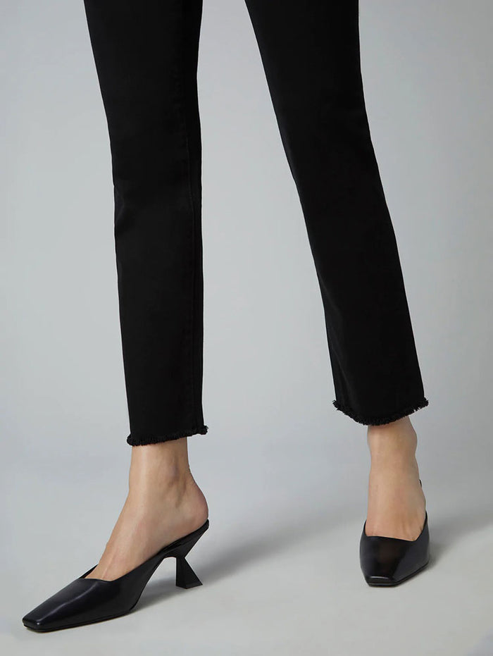 DL1961 Mara Straight Ankle Jeans Black Peached Raw