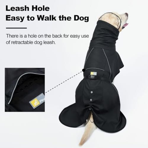Dog Poncho with Reflective Strap and Transparent Hat Brim (Medium) Rain Covers for Dogs Pet Clever