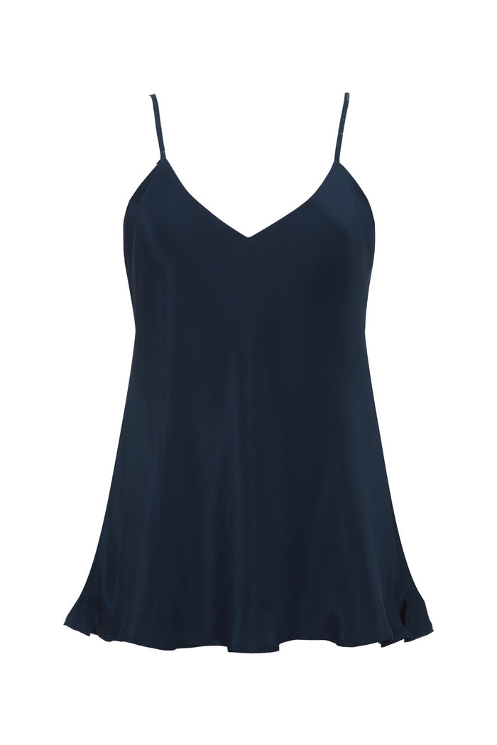 Double Silk Solid Cami - Navy